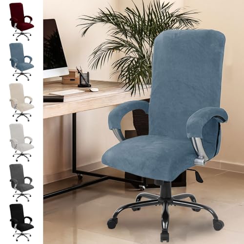 Samt Bürostuhl Bezug, Bürostuhl Überzug mit Armlehne, Sitzbezug Bürostuhl, Hohe Lehne Sitzbezug, Gaming Stuhl Bezug, Stuhlhussen Bezug Sessel Überzug, Elastische Hussen für Bürostuhl Bezug,Graublau-XL Samt Bürostuhl Bezug, Bürostuhl Überzug mit Armlehne, Sitzbezug Bürostuhl, Hohe Lehne Sitzbezug, Gaming Stuhl Bezug, Stuhlhussen Bezug Sessel Überzug, Elastische Hussen für Bürostuhl Bezug,Graublau-XL von Chingcoo
