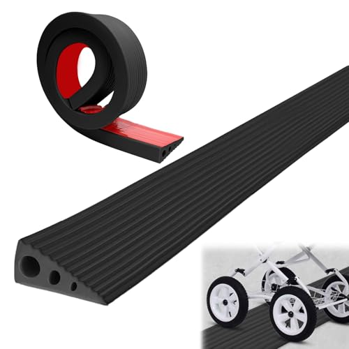 Türschwellenrampe - 6.5cmx2.5cmx100cm - Schwellenrampe, Gummirampe Auffahrrampe, Türschwelle Rollstuhlrampe bis 800 kg Belastbar für Saugroboter, Rollstuhl, Kinderwagen, Rollator, e Scooter von Chingcoo