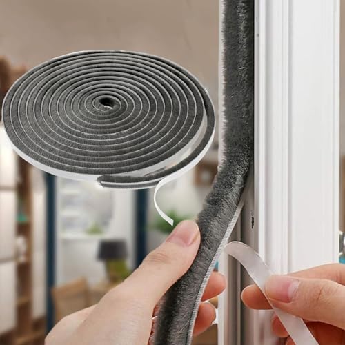 10M Bürstendichtung Selbstklebend Bürstendichtung Türdichtung Fensterdichtung Selbstklebend Dichtungsbürste Bürstendichtung Türdichtung Selbstklebend für Türen, Fenster, Schränke, 9mm(B)x9mm(D)x10m(L) von Chingcoo