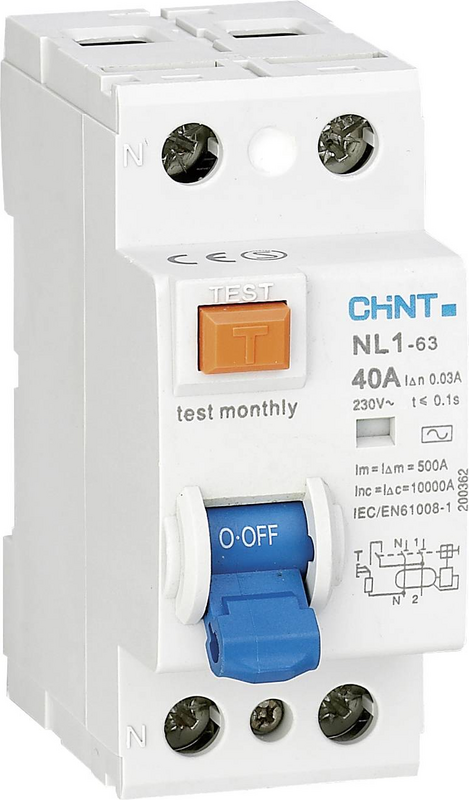 Chint 200362 Fehlerstrom Schutzschalter 2polig 40 A Fi/Ls Schalter Schalter  B-Ware von Chint