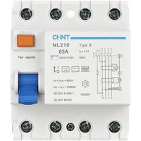 Chint 782006 NL210 3PN 40A 100mA B 10kA FI-Schutzschalter B/10 kA 3polig 40A 0.1A 415V von Chint