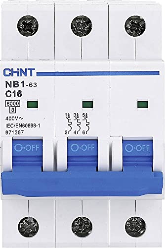 chinT NB1–63 C3p32 Miniatur Leitungsschutzschalter, 32 A, 3 pol, C Kurve, 6 kA von Chint