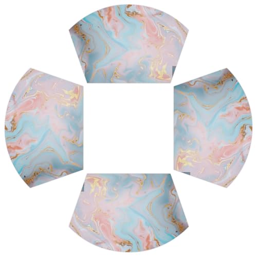 Blaue Rose Gold Marmor PVC Keil-Tischsets für runden Tisch 4er Set Hitzebeständige Esstischmatten Waschbar Rutschfeste Platzsets Blaue Rose Gold Marmor PVC Keil-Tischsets für runden Tisch 4er Set Hitzebeständige Esstischmatten Waschbar Rutschfeste Platzsets von Chintiz