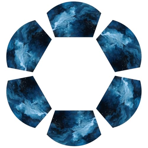 Blauer Sternenhimmel Tie Dye Abstrakte PVC Keil Tischsets für Runden Tisch 6er Set Hitzebeständige Esstischmatten Waschbar Rutschfeste Platzsets Blauer Sternenhimmel Tie Dye Abstrakte PVC Keil Tischsets für Runden Tisch 6er Set Hitzebeständige Esstischmatten Waschbar Rutschfeste Platzsets von Chintiz