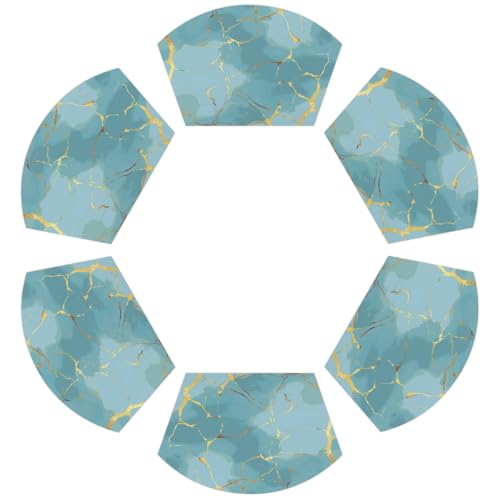 Grau Grün Marmor PVC Keil Tischsets für runden Tisch 6er Set Hitzebeständige Esstischmatten Waschbar Rutschfeste Platzsets Grau Grün Marmor PVC Keil Tischsets für runden Tisch 6er Set Hitzebeständige Esstischmatten Waschbar Rutschfeste Platzsets von Chintiz