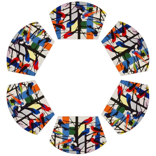 Modern Line Vogel PVC Keil Platzsets für runden Tisch 6er Set Hitzebeständige Esstischmatten Waschbar rutschfest Platzsets von Chintiz