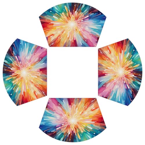 Rainbow Projection Line Abstraktion PVC Wedge Platzsets für runden Tisch 4er Set Hitzebeständige Esstischmatten Waschbar Rutschfeste Tischsets Rainbow Projection Line Abstraktion PVC Wedge Platzsets für runden Tisch 4er Set Hitzebeständige Esstischmatten Waschbar Rutschfeste Tischsets von Chintiz