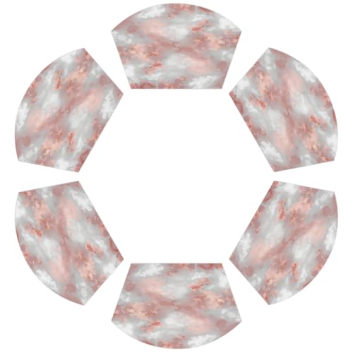 Rose Gold Marmor PVC Keil Tischsets für Runden Tisch 6er Set Hitzebeständige Esstischmatten Waschbare rutschfeste Tischsets von Chintiz