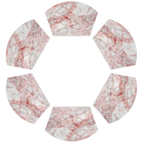 Rose Gold Unregelmäßige Kunst Marmor PVC Keil Tischsets für runden Tisch 6er Set Hitzebeständige Esstischmatten Waschbar Rutschfeste Tischsets Rose Gold Unregelmäßige Kunst Marmor PVC Keil Tischsets für runden Tisch 6er Set Hitzebeständige Esstischmatten Waschbar Rutschfeste Tischsets von Chintiz