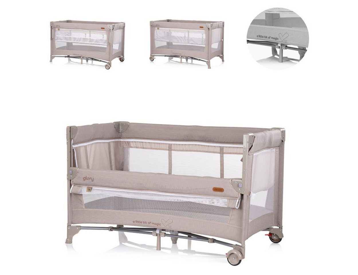 Chipolino Baby-Reisebett Reisebett Glory 2 Ebenen, Matratze Räder zusammenklappbar Tragetasche Chipolino Baby-Reisebett Reisebett Glory 2 Ebenen, Matratze Räder zusammenklappbar Tragetasche von Chipolino