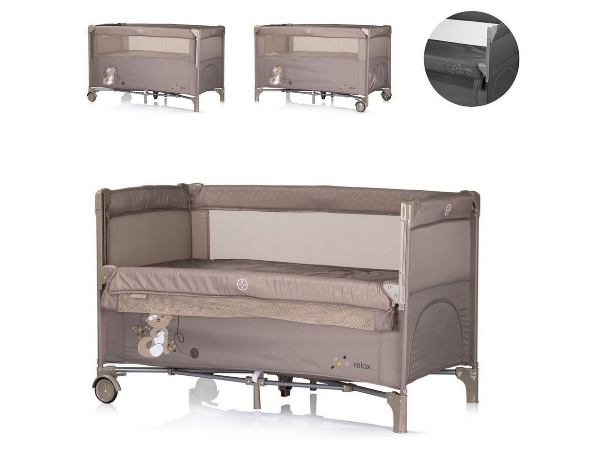 Chipolino Baby-Reisebett Reisebett Relax 2 Ebenen, Vorderseite absenkbar, Seiteneingang, Tasche Chipolino Baby-Reisebett Reisebett Relax 2 Ebenen, Vorderseite absenkbar, Seiteneingang, Tasche von Chipolino