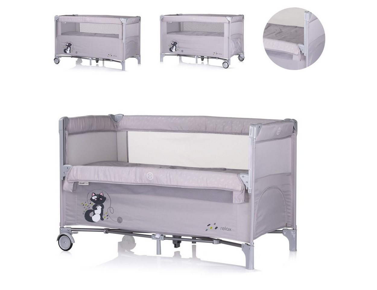 Chipolino Baby-Reisebett Reisebett Relax 2 Ebenen, Vorderseite absenkbar, Seiteneingang, Tasche Chipolino Baby-Reisebett Reisebett Relax 2 Ebenen, Vorderseite absenkbar, Seiteneingang, Tasche von Chipolino