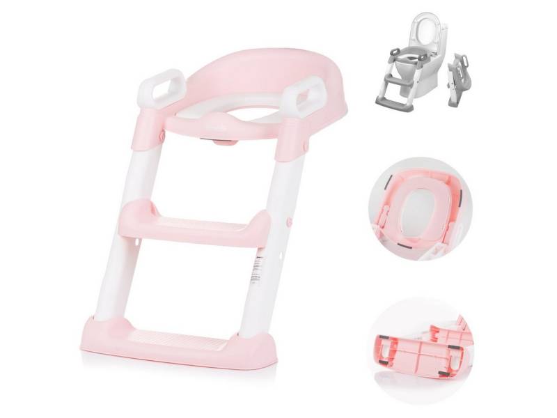 Chipolino Baby-Toilettensitz Toilettensitz Skippy, 53 cm, Toilettensitz mit Stufen Griffe faltbar Fußstütze von Chipolino