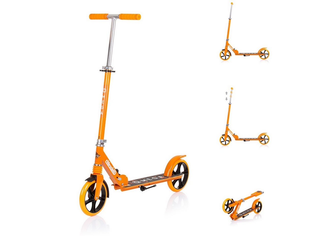 Chipolino Cityroller Kinderroller Omega PU Räder, ABEC-7 Lager verstellbar faltbar Bremse von Chipolino