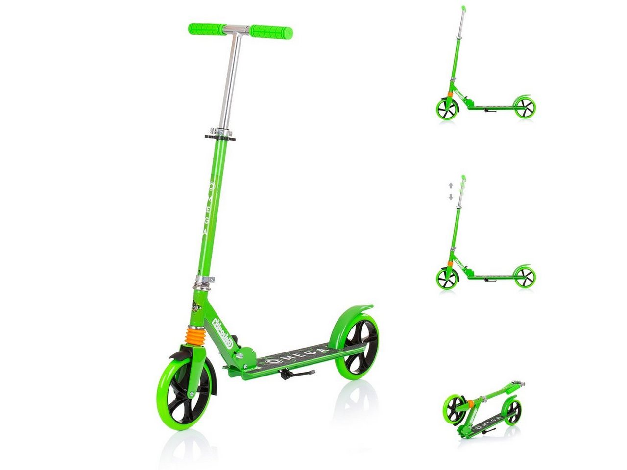 Chipolino Cityroller Kinderroller Omega PU Räder, ABEC-7 Lager verstellbar faltbar Bremse von Chipolino