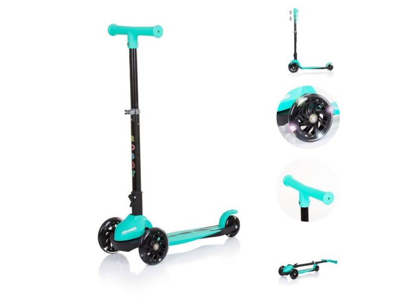 Chipolino Cityroller Kinderroller Robby 3 LED-Räder, Lenker höhenverstellbar klappbar Bremse von Chipolino