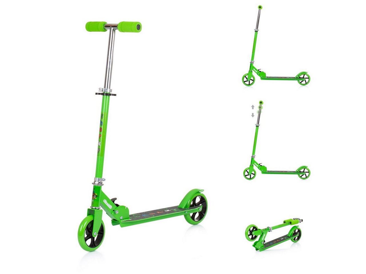 Chipolino Cityroller Kinderroller Sharky klappbar, PU Räder ABEC-7 Lager Bremse verstellbar von Chipolino