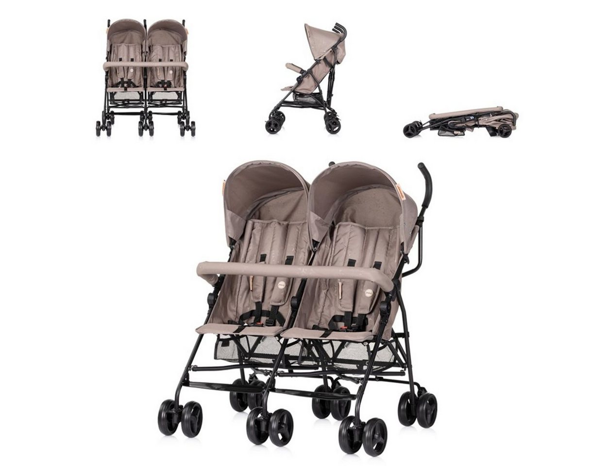 Chipolino Geschwisterwagen Zwillingswagen Double Point, klappbar Korb Sonnendach Frontbügel Chipolino Geschwisterwagen Zwillingswagen Double Point, klappbar Korb Sonnendach Frontbügel von Chipolino