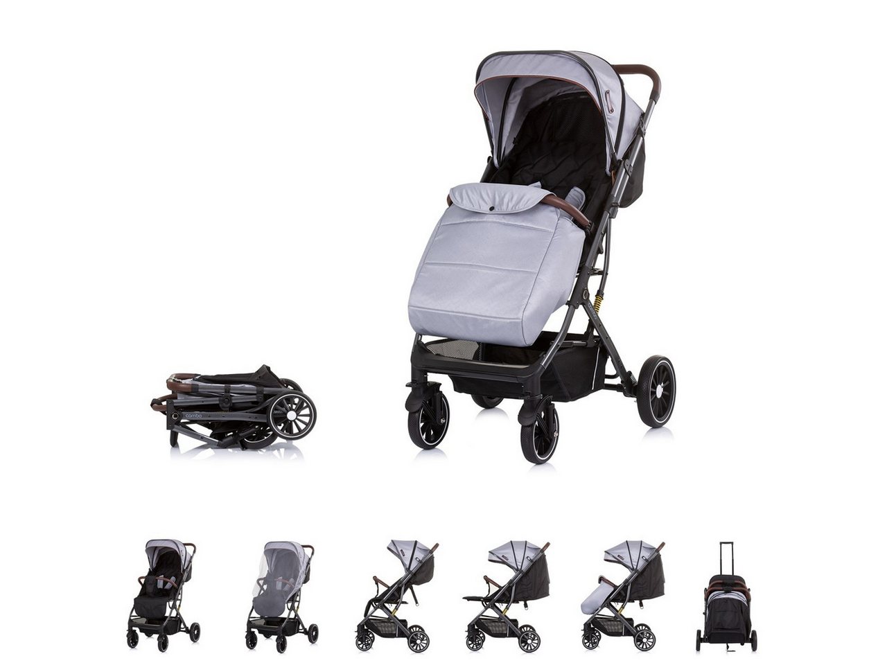 Chipolino Kinder-Buggy Kinderwagen, Buggy Combo 22 kg, Fußabdeckung Moskitonetz Räder gefedert von Chipolino