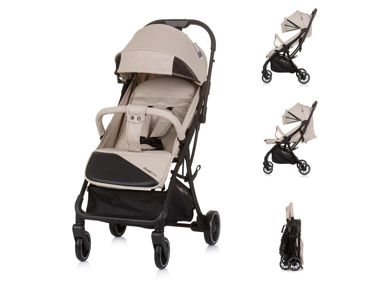 Chipolino Kinder-Buggy Kinderwagen Kiss klappbar, Getränkehalter verstellbar bis 22 kg von Chipolino