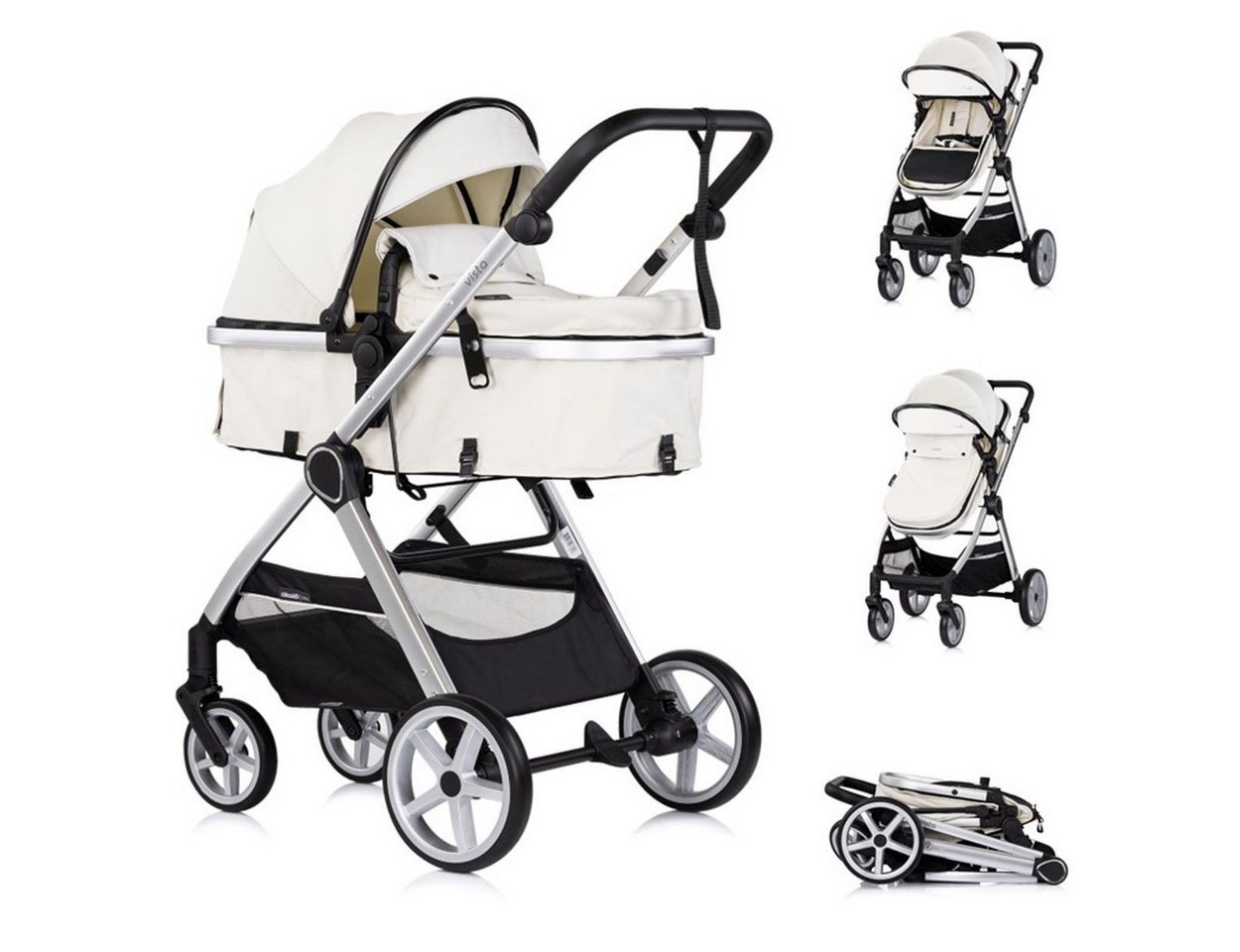 Chipolino Kombi-Kinderwagen Kombikinderwagen 2 in 1 Vista, Wickeltasche, Fußabdeckung, Korb, Gurt Chipolino Kombi-Kinderwagen Kombikinderwagen 2 in 1 Vista, Wickeltasche, Fußabdeckung, Korb, Gurt von Chipolino