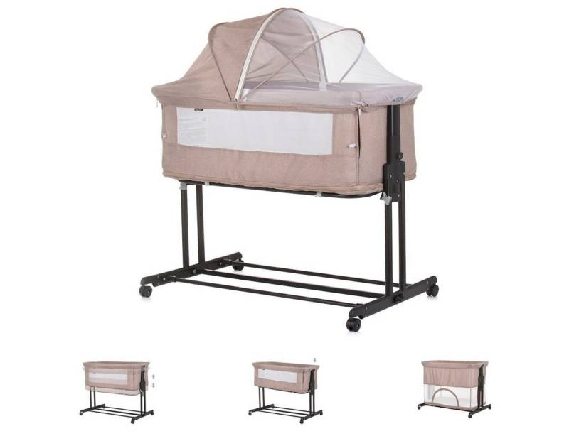 Chipolino Komplettbett Beistellbett 2 in 1 Zen, Laufstall Moskitonetz Matratze Räder Bremse von Chipolino