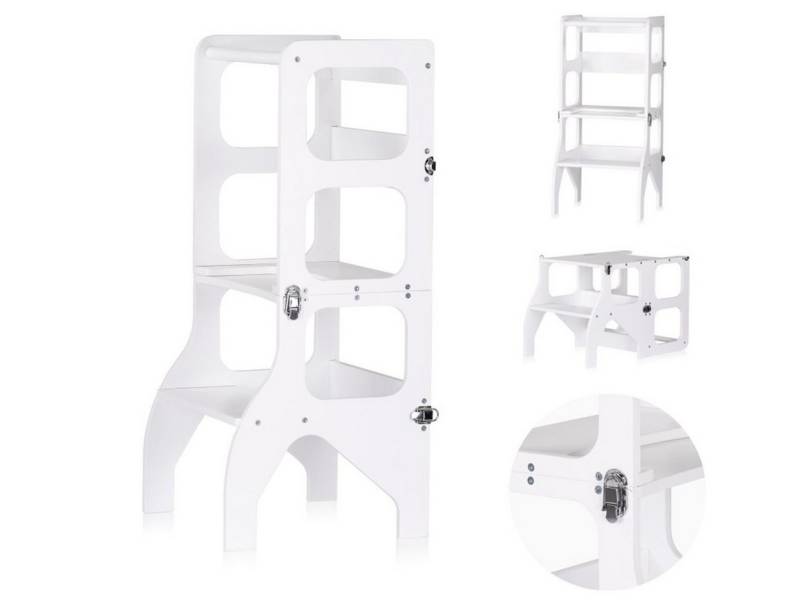Chipolino Stehhilfe Kinder Lernturm 2 in 1, Tisch und Hocker, Helferturm, Stehhilfe, Holz von Chipolino