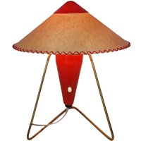 Vintage Mid Century Rote Tisch/Wandlampe Von Helena Frantova Für Okolo, Tschechoslowakei 1950Er Jahre von ChiqueAntik