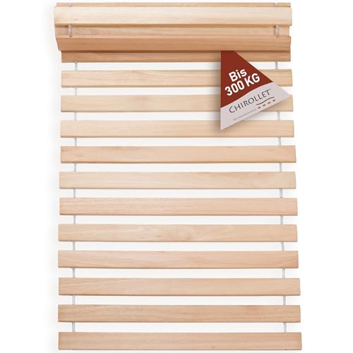 Chirollet® Premium Rollrost Passend für 70x200 cm große Betten | Ohne Montage & absolut rutschsicher | Belastbar bis 300 kg | Made in Germany | Roll-Lattenrost Vollholz | 10 Jahre Garantie von Chirollet