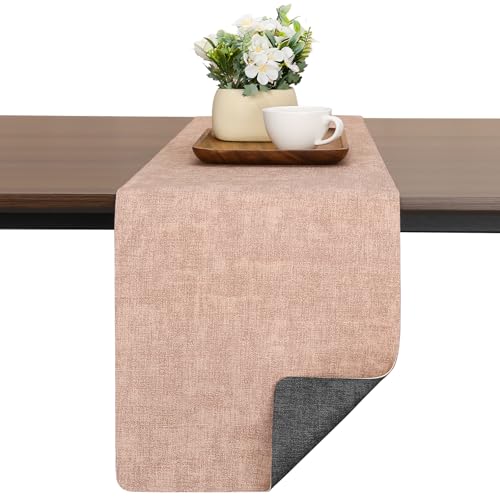 Chitomars Tischläufer Kunstleder, Tischläufer Modern Doppelseitigen rutschfest Hitzebeständig Tischläufer Abwaschbar Outdoor Tischläufer für Hochzeit Geburtstag Party Tischdeko(Grau Pink,40x240cm) Chitomars Tischläufer Kunstleder, Tischläufer Modern Doppelseitigen rutschfest Hitzebeständig Tischläufer Abwaschbar Outdoor Tischläufer für Hochzeit Geburtstag Party Tischdeko(Grau Pink,40x240cm) von Chitomars