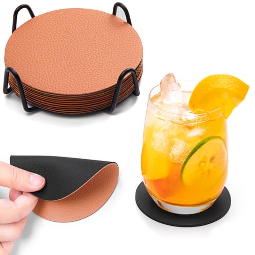 Chitomars Untersetzer Gläser 12er Set, Doppelseitigen Untersetzer Gläser Glasuntersetzer Getränkeuntersetzer rutschfest Untersetzer Leder Kunstleder Untersetzer Lederoptik Untersetzer (Schwarz Braun) Chitomars Untersetzer Gläser 12er Set, Doppelseitigen Untersetzer Gläser Glasuntersetzer Getränkeuntersetzer rutschfest Untersetzer Leder Kunstleder Untersetzer Lederoptik Untersetzer (Schwarz Braun) von Chitomars