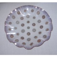 Vintage Sinclair Glama Ware - Mid Century Runde 13 "Wavey Edge Glasschale Platter Dish von Chitownexpress