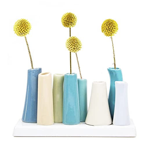 CHIVE — 'Pooley 2' Keramik Blumenvase, 8 Röhren Form (Stahlblau) von Chive