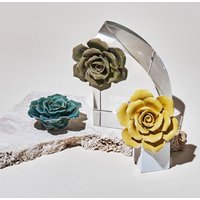 Glasierte Keramik Rose Blume Porzellan, Keramik, Wohndekor von ChiveCeramics