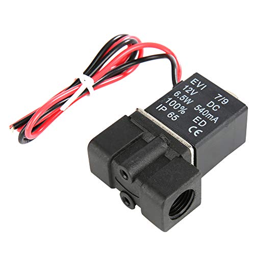 Chiyyak 1/4 Zoll NPT 2-Wege-Elektromagnetventil aus Kunststoff, NC, Normalerweise Geschlossen, DC12 V von Chiyyak