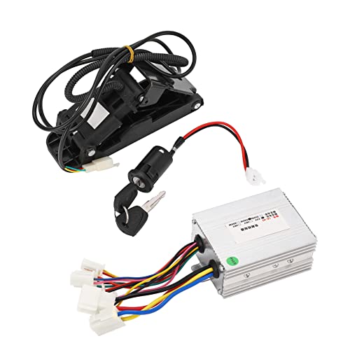 Chiyyak 24 V 500W Geschwindigkeitsmotor Controller und Drosselklappenpedal mit Schlossschlüssel für Elektrofahrradroller von Chiyyak