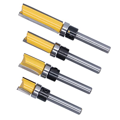 Chiyyak 4 Stücke Trim Scharnier Router Bit Runde Silber Gelb 1/4in Schaft Flush Borte Zapfen Cutter Chiyyak 4 Stücke Trim Scharnier Router Bit Runde Silber Gelb 1/4in Schaft Flush Borte Zapfen Cutter von Chiyyak