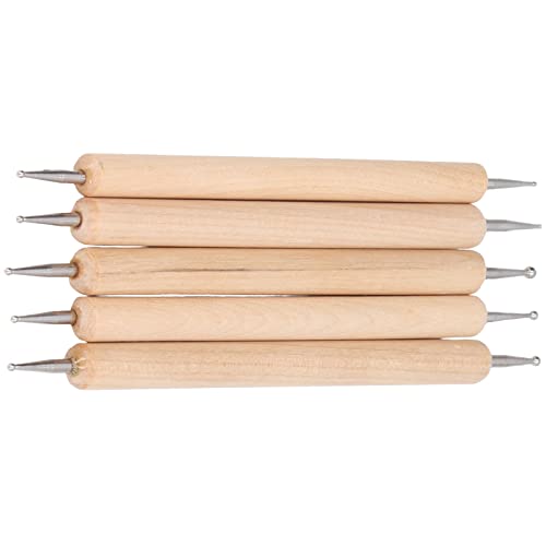 Chiyyak 5 Stück Double End Tracing Dotting Stylus Buche Edelstahl Einkerbungsstifte Zum Malen und Gravieren Chiyyak 5 Stück Double End Tracing Dotting Stylus Buche Edelstahl Einkerbungsstifte Zum Malen und Gravieren von Chiyyak