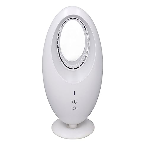 Chiyyak Bladeless Desk Lüfter 3 Geschwindigkeiten Energiesparung Stille Kleine Tischventilator mit LED -Licht für Home Office Schlafzimmer von Chiyyak