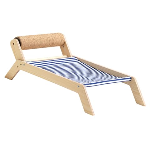 Chiyyak Cat Beach Stuhl Sommer Alle Jahreszeiten Erhöhtes Katzenbett mit Schwesternkratzern für Innen Im Freien (Strandschugelbett Beach Sisal Roller) von Chiyyak