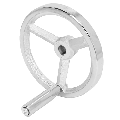 Chiyyak Drehmaschinen-Handrad, 16 X 160 Mm, Verchromtes Gusseisen-Handrad mit Abnehmbarem Griff für Fräs- und Schleifmaschinen von Chiyyak