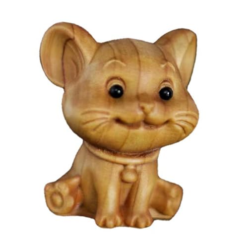 Chiyyak Hölzerne Mausschmuck Handgefertigtes Maus -Figur Exquisites Schnitzen nach Hause Dekoration für Sammler von Chiyyak