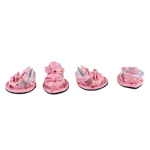 Chiyyak Hundes Andalen Atmungsaktiv Verhindern Rutsch Verstellbares Bogen-Design Sommer-Haustier-Hundes Chuhe mit Haken und Schleifen Gurt (3#) von Chiyyak