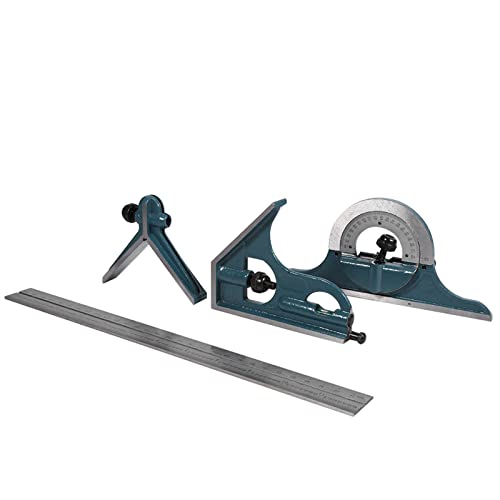 Chiyyak Kombinationskombi 33×14×4 1X Edelstahl-Universalschräge 180-Grad-Winkelkombinations-Winkelmesser-Linealset von Chiyyak