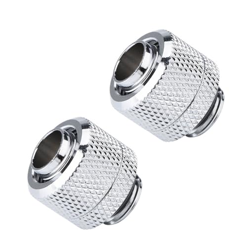 Chiyyak Messing Zwei Touch -Fitness, Kompakt und Flexibel, Plattierung, 2pcs G1/4 -Gewindeanschlüsse, Geeignet für den 9,5 -mm -Schlauch Geeignet (Silber) von Chiyyak