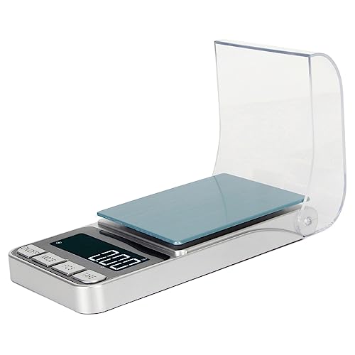Chiyyak Schmuckwaage, 200 G, 0,01 G, Hohe Genauigkeit, HD-Hintergrundbeleuchtung, 7 Messeinheiten, Digitale Taschenwaage mit Windschutz für Medizin von Chiyyak