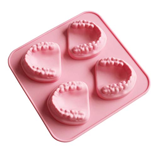 Chiyyak Silikon Eiswürfelform, zahnförmige Silikonform Eisform Lustige Prothesen Kuchenform Backform DIY Eiswürfel Muffin Pudding Gelee Dessert von Chiyyak