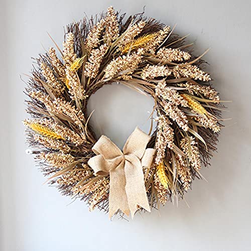 Herbst Ernte Kranz Künstliche Weizen Getreide Kranz Türkranz Girlande Wandkranz Hängende Dekoration Fest Hochzeit Thanksgiving 50cm Herbst Ernte Kranz Künstliche Weizen Getreide Kranz Türkranz Girlande Wandkranz Hängende Dekoration Fest Hochzeit Thanksgiving 50cm von Chiyyak