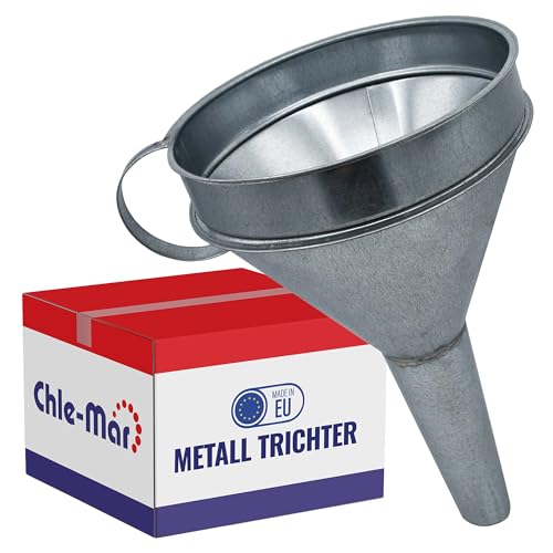 Chle-Mar - Benzin Metall Trichter mit Sieb | Öltrichter Auto & Kfz Einfülltrichter Groß | Robuster Metalltrichter mit Griff für Benzin, Motoröl & Technische Flüssigkeiten | Großer Öl Trichter Adblue Chle-Mar - Benzin Metall Trichter mit Sieb | Öltrichter Auto & Kfz Einfülltrichter Groß | Robuster Metalltrichter mit Griff für Benzin, Motoröl & Technische Flüssigkeiten | Großer Öl Trichter Adblue von Chle-Mar