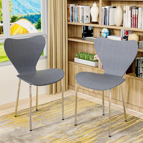 Chleby 2er Set Esszimmerstuhl Plastikstuhl Küchenstühle Wohnzimmerstühle Esszimmerstühle aus Polypropylen Kunststoff Stapelstuhl für das Esszimmer Kunststoff für Esszimmer, Wohnzimmer Grau von Chleby